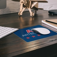 Sealed Edge Mousepad with clear textured vinyl front and 1/16" synthetic......