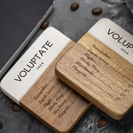 2 Pc. Acacia Wood & Marble Coaster Set