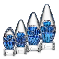 Hand blown art glass award, 7 1/2" High, on a clear... from ASI 84592 St...