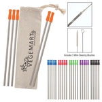 5-Pack Stainless Straw Kit with Cotton Pouch