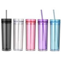 16 ounce double-walled insulated acrylic tumblers with lid and straw.... from...