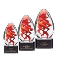 Hand blown art glass award on an ebony base.... from ASI 84592 St Regis Group...