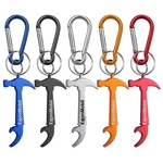 Hammer Shaped Bottle Opener Key Holder and Carabiner