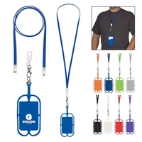 2-in-1 charging cable lanyard compatible with Apple 8-pin and micro-USB...