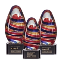 Hand blown work of art egg shape award with a complimenting... from ASI 84592...
