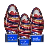Hand blown work of art egg shape award with a complimenting... from ASI 84592...