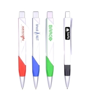 5.38" x 0.38" plunger-action ballpoint business card holder plastic pen.......