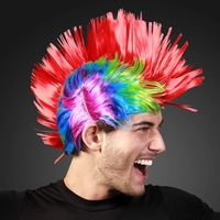 Punk Rock Mohawk Wig with Blinking Red LED's. Blank.... from ASI 34194...