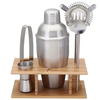 Stainless Steel Shaker Set in Bamboo Stand - NEW VERSION!