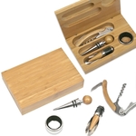 4-Piece Bamboo Wine Tool Set