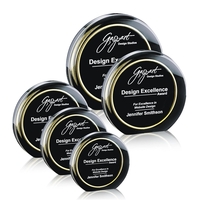 Solid acrylic round award with a gold accent ring.... from ASI 84592 St Regis...