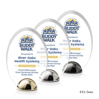 The beveled oval silhouette of the Janus Hemisphere Award is combined... from...