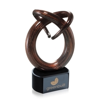 Hand blown 6" high curved art glass award on a optical... from ASI 84592 St...