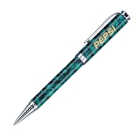 Twist action brass ballpoint pen with enamel and marble color coating.......