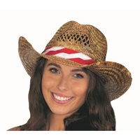 STRAW WESTERN W/STARS & STRIPES BAND... from ASI 63090 Jacobson Hat Co Inc