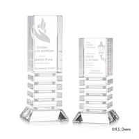 Deep channels of optical crystal are stacked to create these exceptional......