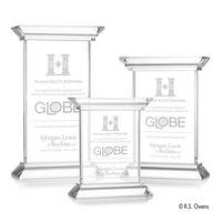 Beveled clear optical pedestals and capitals are hand cut in a... from ASI...