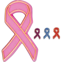Stock Plastic Awareness Ribbon lapel pin with a clutch back attachment......