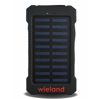 Portable Solar Charger Bank 8000mAh with LED light, SOS mode, carabiner......