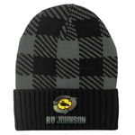 Buffalo Plaid Rolled Knit Beanie Cap