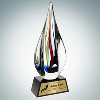 Art Glass Candy Stripes Award with Black Base and Gold Plate.... from ASI...