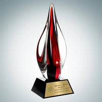 Art Red Contemporary with Black Crystal Base and Gold Plate.... from ASI...