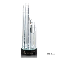 Starfire crystal award on a mirror and black glass base.... from ASI 84592 St...