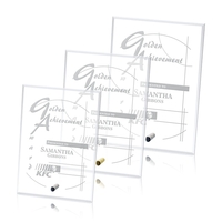 Vertical rectangle starfire award with chrome or gold pin... from ASI 84592...