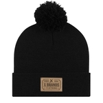 12" Knit Beanie With Cuff & Pom