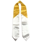 White and Gold Two Tone Graduation Sash