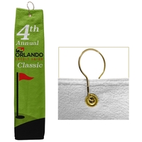 Large Custom Full Color Grommeted Tri-Fold Golf Towel