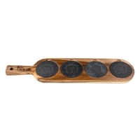 Long Flair Acacia Wood/Slate Serving Board