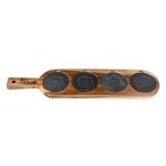 Long Flair Acacia Wood/Slate Serving Board