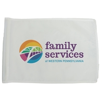 White golf flag measuring 21" x 13" for make the environment... from ASI...