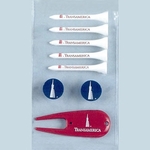 Golf Tee Combo Pack 5 2 1/8" Golf Tees, 2 Markers & Fixer