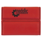 Red Leatherette Business Card Holder