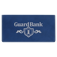 Blue/Silver Leatherette Checkbook Cover