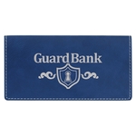 Blue/Silver Leatherette Checkbook Cover