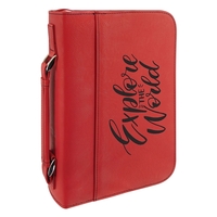 7 1/2" x 10 3/4" x 2 3/4" red PU leatherette... from ASI 74601 Calico