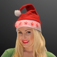 Light up Santa hat with stars