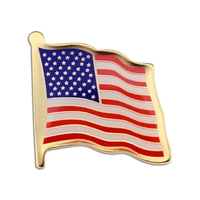 3/4" etched metal USA flag pin with enamel color, epoxy dome... from ASI...