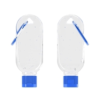 1.8 ounce bottles of 75% hand sanitizer gel with metal carabiner... from ASI...