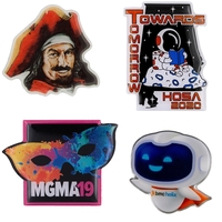 Custom shaped steel pins with full color dome imprint and butterfly... from...