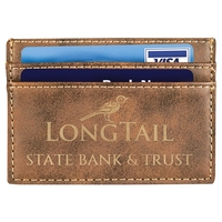 4" x 2.75" engraved leatherette wallet clip.... from ASI 92531 Unique Custom...