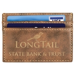 4" x 2.75" Rustic/Gold Leatherette Wallet Clip