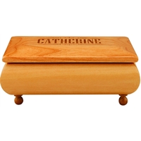 6" x 10.5" engraved wood box with round feet and velvet... from ASI 92531...