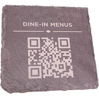 4" laser engraved slate QR code coasters.... from ASI 92531 Unique Custom...