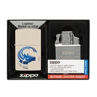 MATTE ZIPPO® LIGHTER & SINGLE BUTANE INSERT GIFT SET