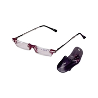 Foldable frameless reading glasses with silver temples, black colored...