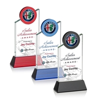 Striking Optical Crystal VividPrint™ Fleet Award features a slanted tower......